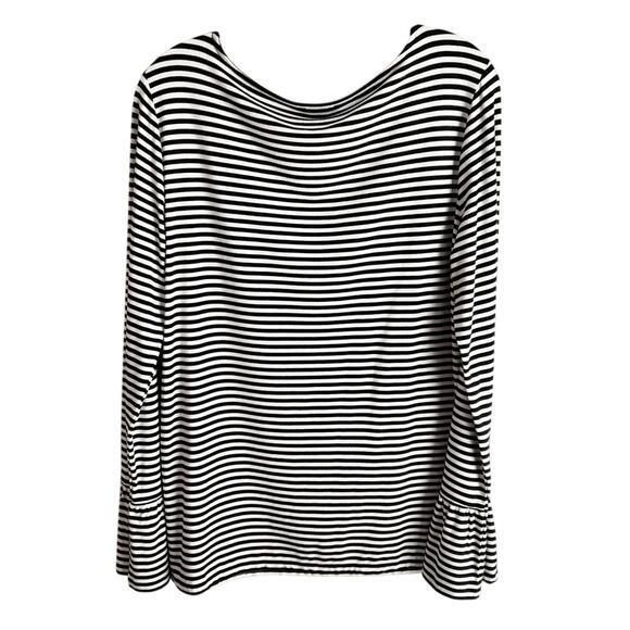 HALOGEN WHITE BLACK WOMEN STRIPED LONG SLEEVE SIZE LARGE BRAND NEW - Picture 2 of 6